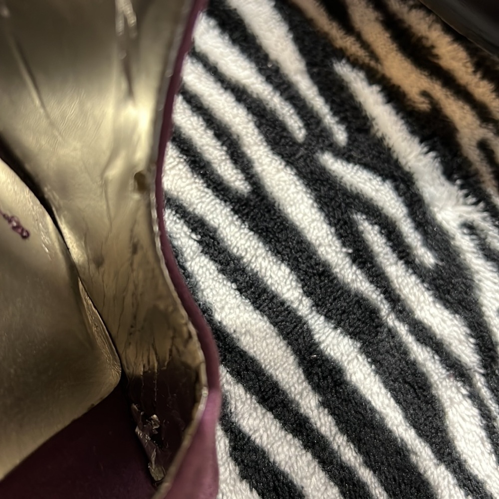 Style & Co Purple Peep Toe Leather Platform Heels Size 8 - Picture 5 of 13